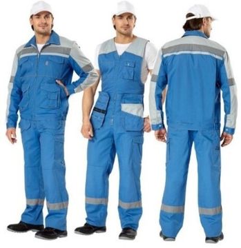 Костюм "Карат" полукомбинезон (св.василек/св.серый)