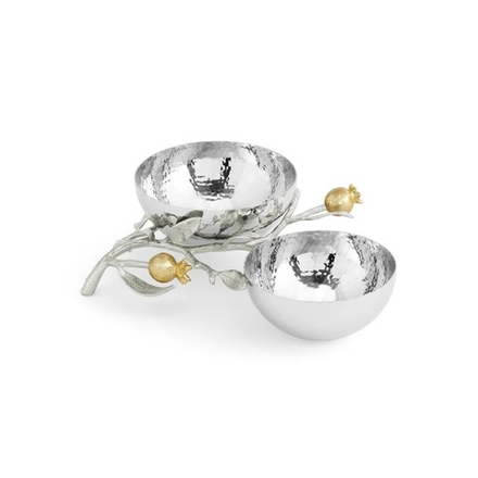 Менажница двухсекционная Michael Aram Pomegranate Silver & Gold (22.9 см)