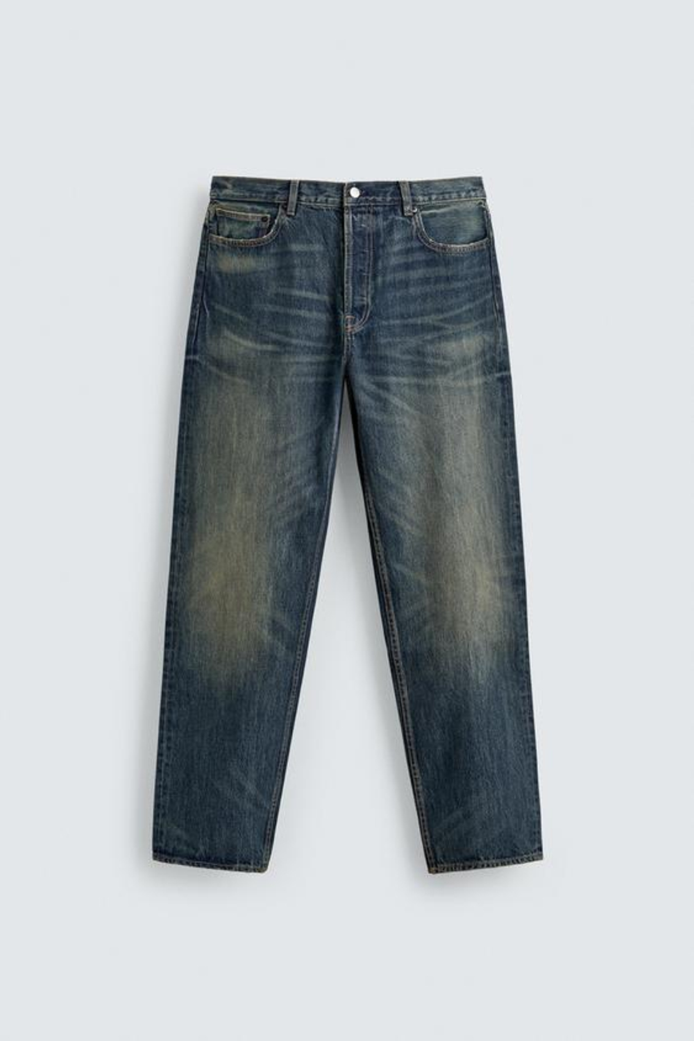 ZARA ДЖИНСЫ STRAIGHT FIT, ВЫЦВЕТШИЙ СИНИЙ