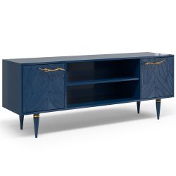 Тумба под ТВ Арт Колор leaves 155см Классик Голд Королевский синий