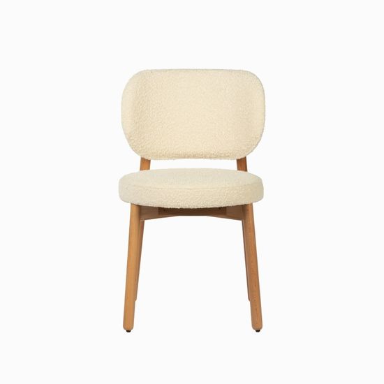 Обеденный стул Chloe 1 деревянный, обшивка букле 