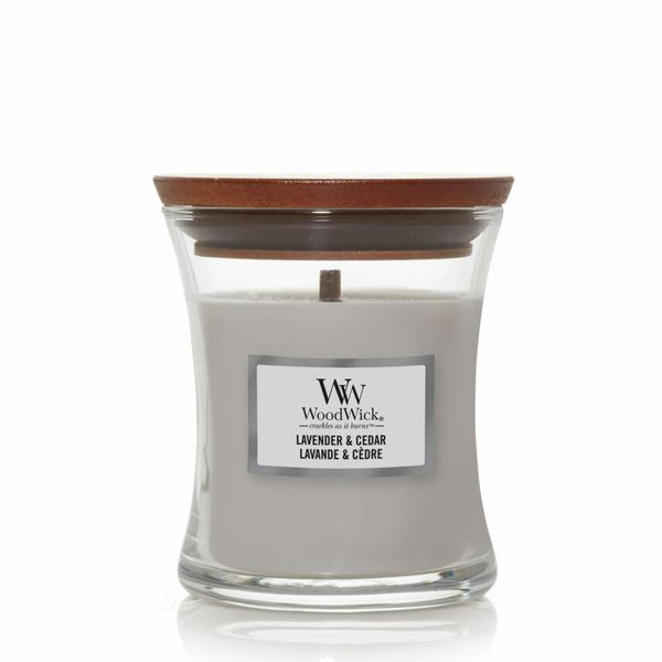 WoodWick Lavender Cedar 85g.- Свеча маленькая лаванда и кедр