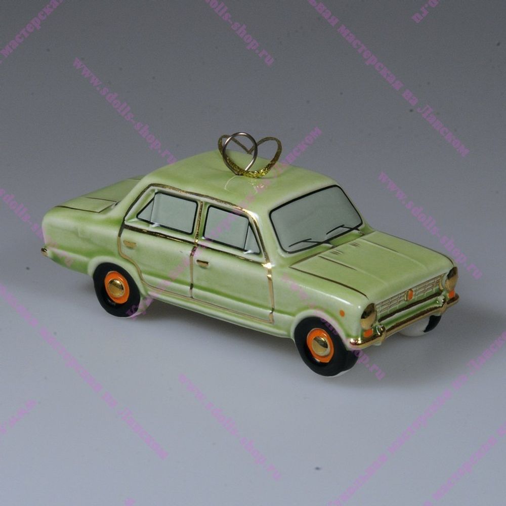 Фарфоровая ёлочная игрушка автомобиль Копейка