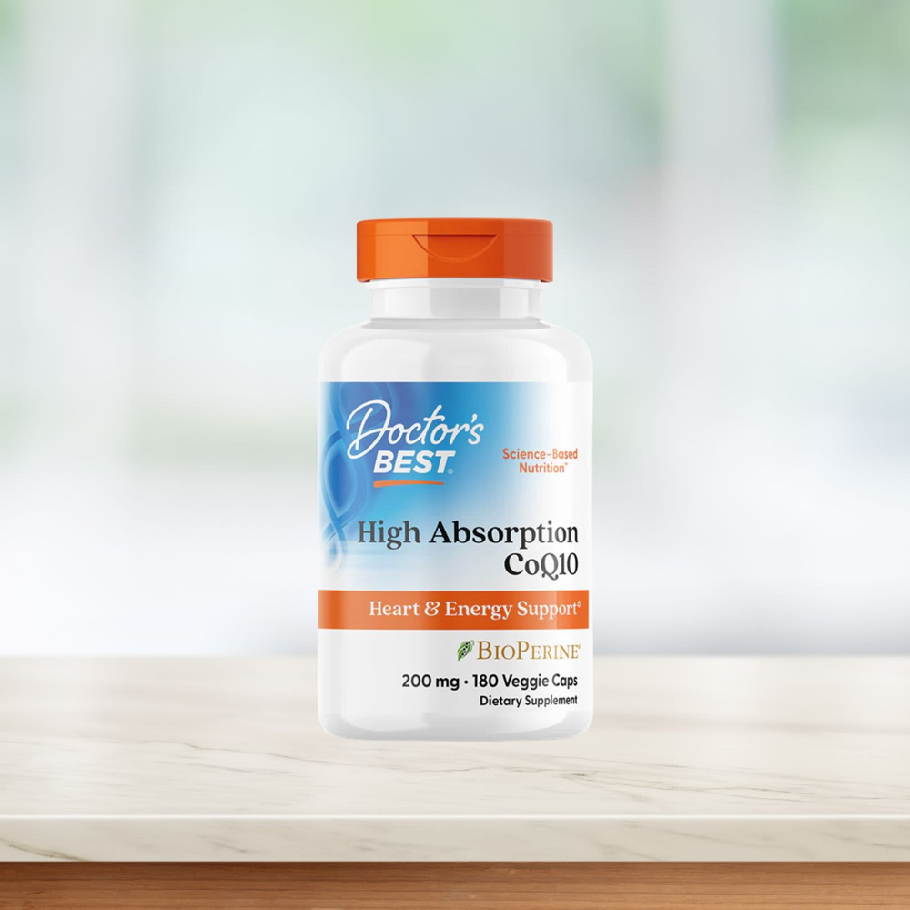 Doctor's Best, коэнзим Q10 с высокой степенью усвояемости, с BioPerine, 200 мг, 180 вегетарианских капсул