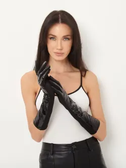 Перчатки длинные лаковые