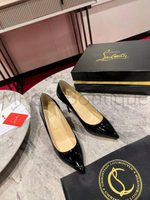 Черные туфли лодочки Louboutin на каблуке