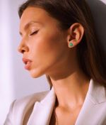 Серьги-пусеты круги Green