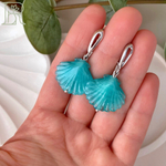 LEFIREL' Серьги серебряные женские "Русалочка" с бусинами из муранского стекла / ювелирные украшения из родированного серебра 925