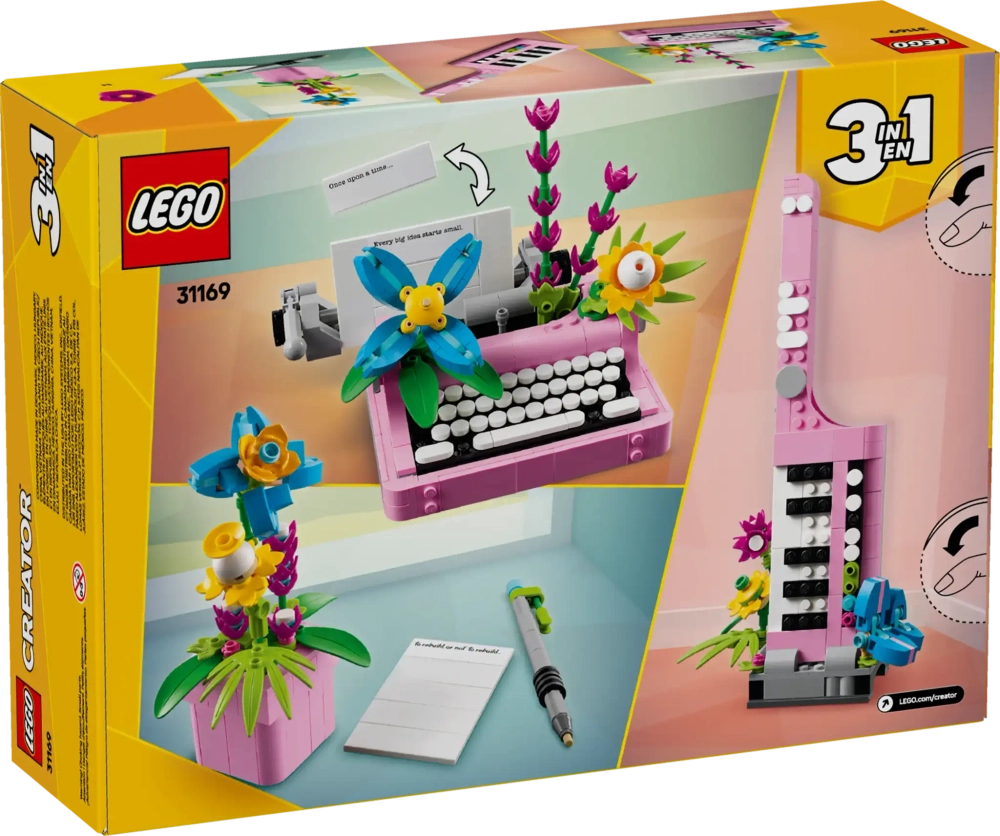 Конструктор LEGO Creator 31169 Пишущая машинка с цветами, 3в1