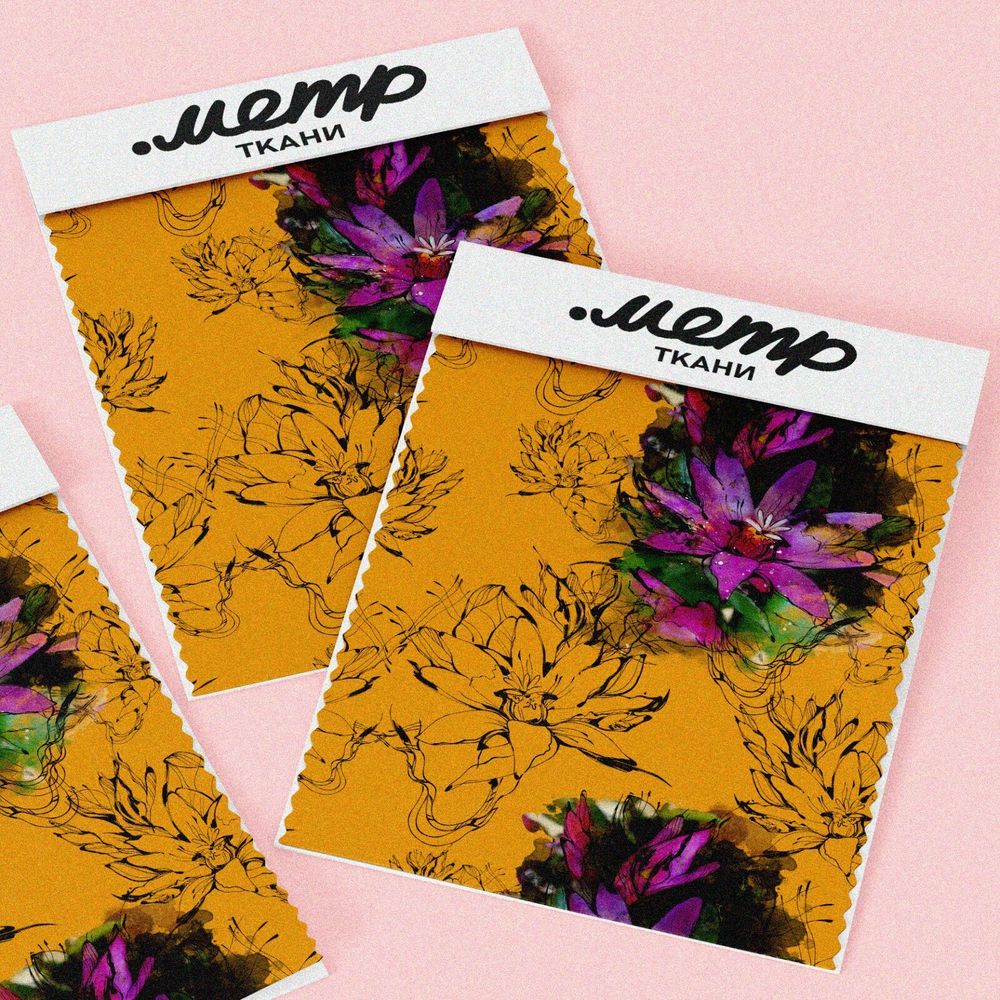 Ткань таффета фиолетовый цветок с тенью