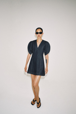 ZARA ДЖИНСОВОЕ ПЛАТЬЕ — ZW COLLECTION, СИНИЙ