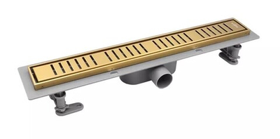 Трап душевой ПЛАСТИКОВЫЙ (МАТ. ЗОЛОТО) с сухим затвором 60см  ViEiR  (4/1шт)