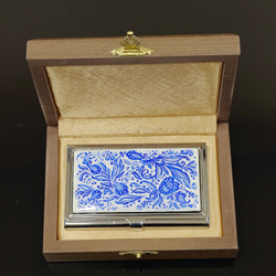 Визитница "Гжельские мотивы" (роспись Палех)