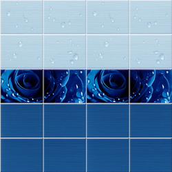 Панель ПВХ 3D Капли росы синий  2700х250 мм