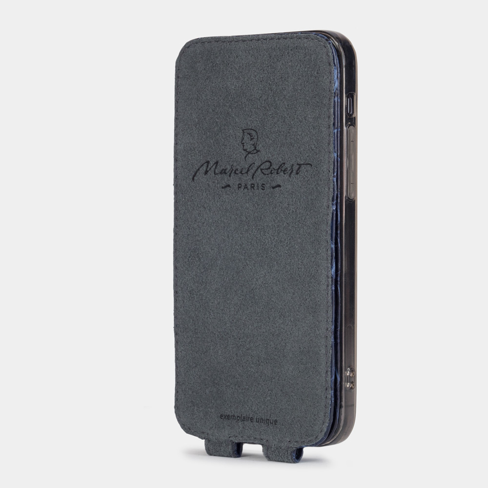 Special order: Чехол для iPhone 12/12Pro из кожи аллигатора, синего цвета