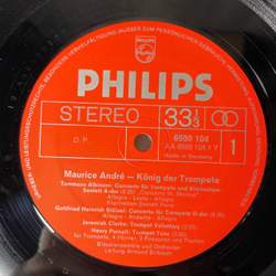 Винтажная виниловая пластинка LP Maurice Andre, Albinoni, Purcell, Vivaldi, Corelli, H ndel, Konig Der Trompete (Германия 1977)