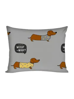 Постельное белье поплин Сказка "Таксик" 1,5-сп Наволочка 50х70 см 1 шт Простынь на резинке 90x200 смПододеяльник 145x215 см