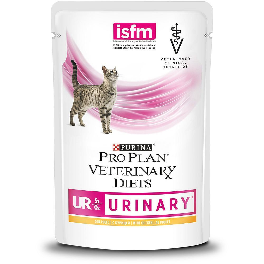 Purina Veterinary Diets 85г Консервы для взрослых кошек при мочекаменной болезни UR (Курица)