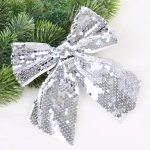Бант на ёлку «Сияние» 16*17 см, Серебро
