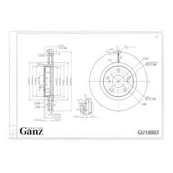 Диск тормозной GANZ передний с покрытием TOYOTA Camry / Rav4 2.0 / 2.4L all 06 Арт.: GIJ10003