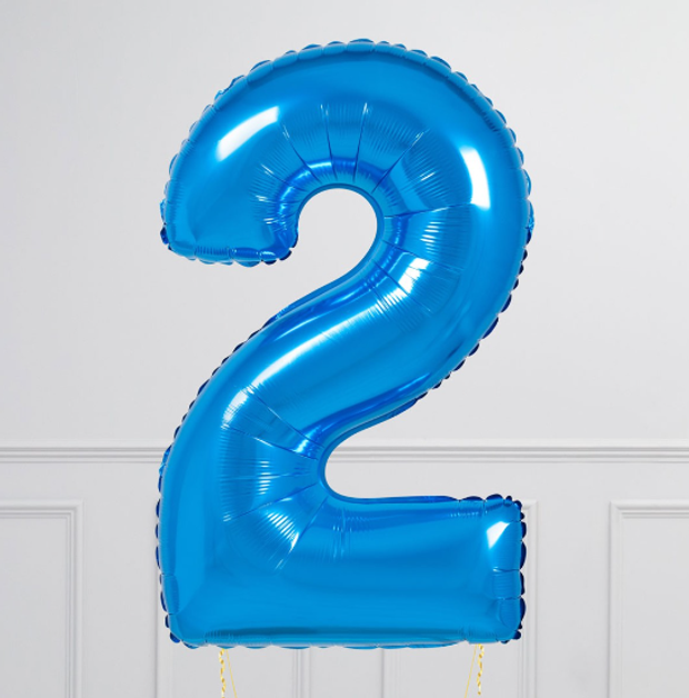 FM Шар 40" / 102 см "Цифра 2" Синий (БГ-60)