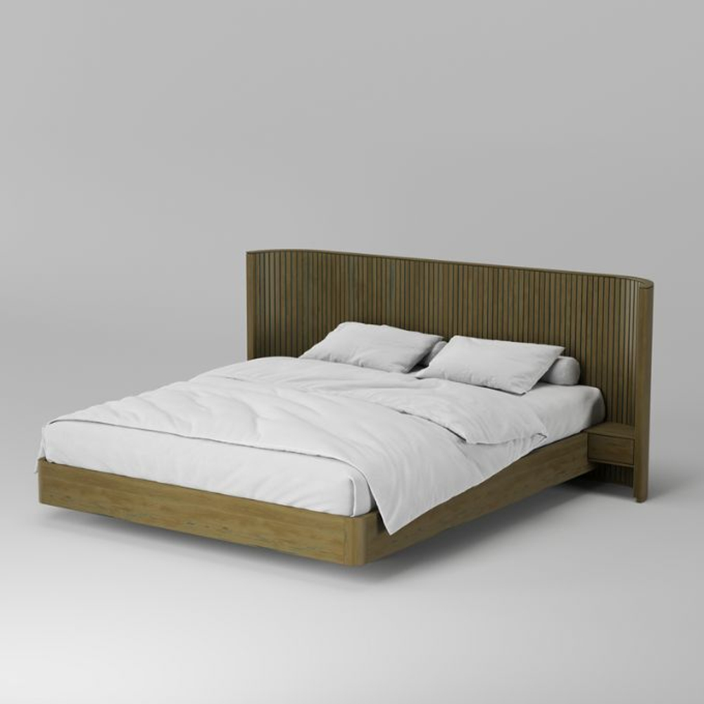 Кровать Эклипс с тумбами 180x200 (натуральный дуб с патиной), высота 96 см
