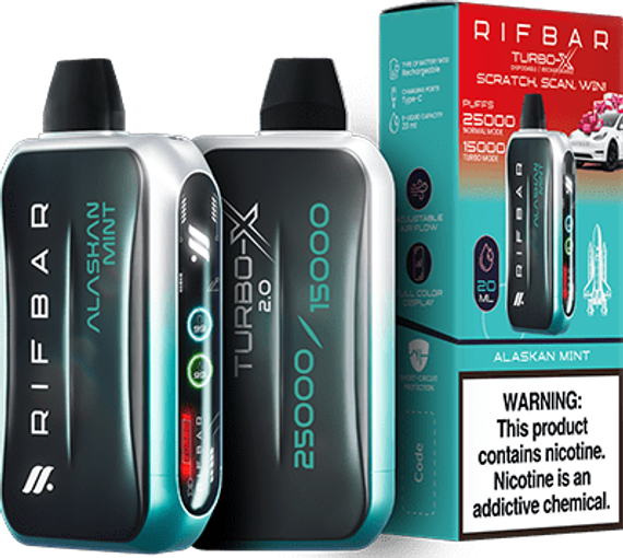 RIFBAR TURBO X 25000 - Alaskan Mint (5% nic)
