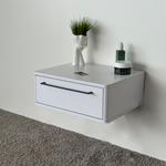 Тумба прикроватная подвесная ROYAL 5200 эко (Белый-р.черная)