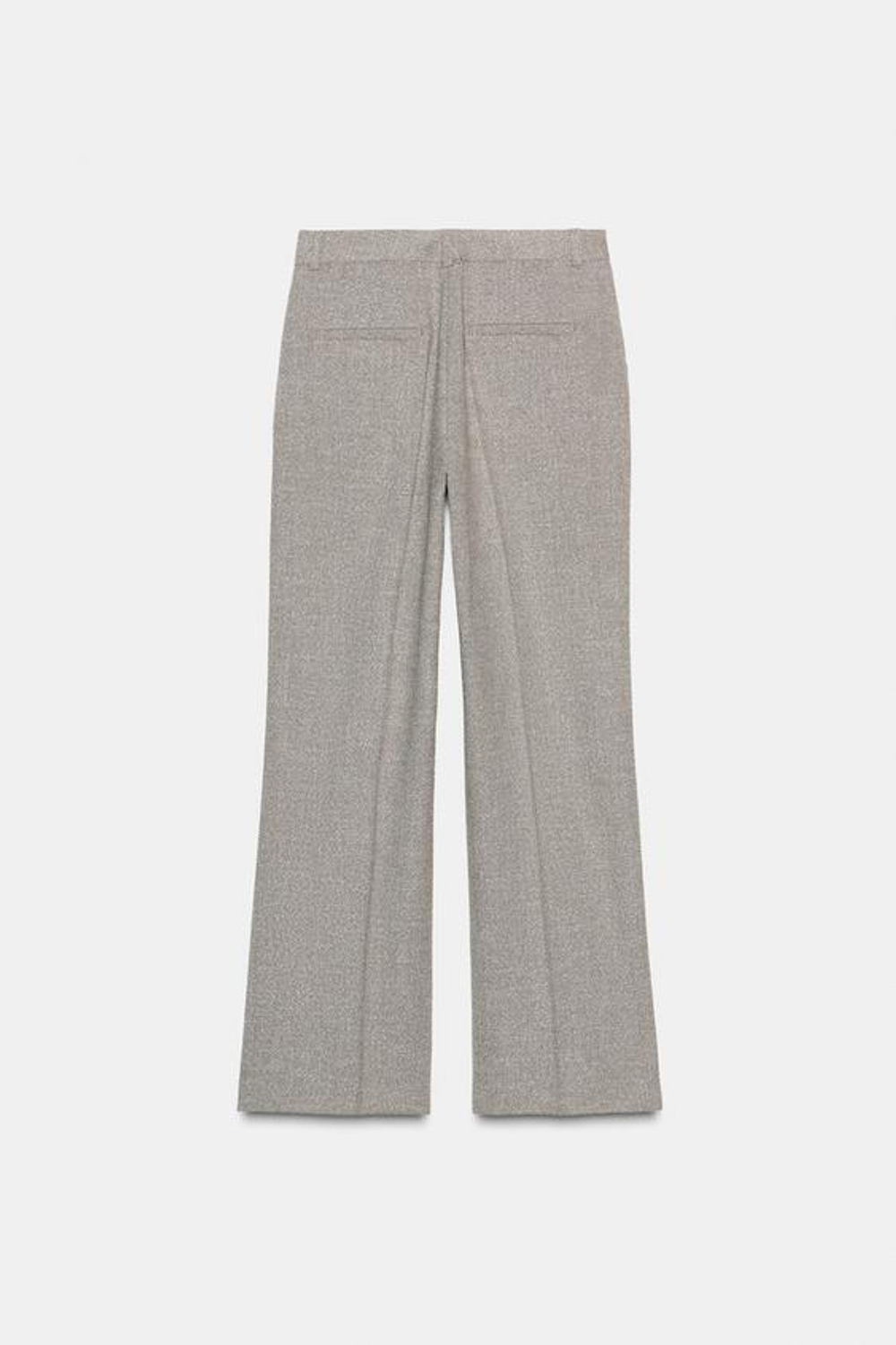 ZARA ПРЯМЫЕ БРЮКИ ИЗ ТКАНИ С ЭФФЕКТОМ РОГОЖКИ, СВЕТЛО-ПЕСОЧНЫЙ