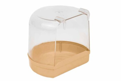 ДАРЭЛЕНД Купалка для птиц внешняя прозрачная, 12*9*11 см (полистирол), бежевая