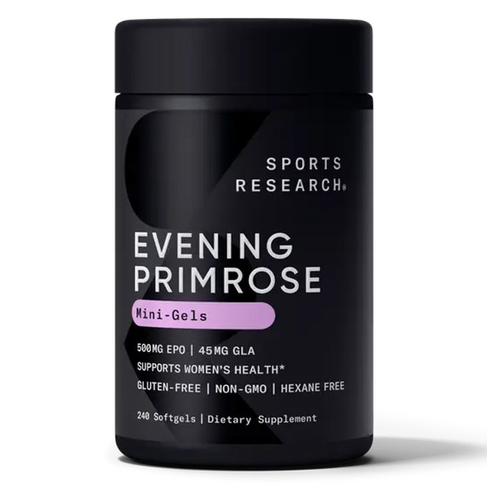 Масло примулы вечерней 500 мг, Evening Primrose Oil 500mg, Sports Research, 240 капсул