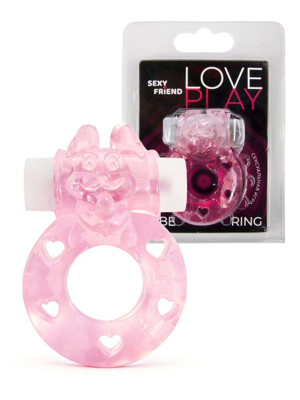Эрекционное виброкольцо Sexy Friend в форме розового зайчика
