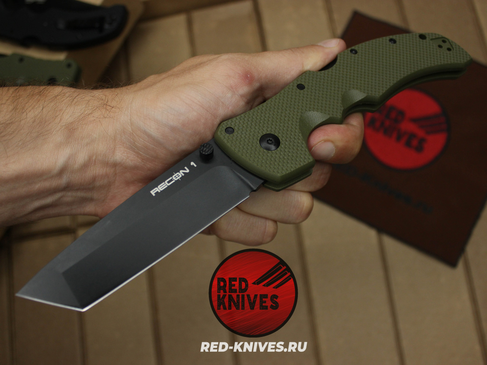 Нож Cold Steel Recon 1 Tanto G10 (V2024) - зеленая рук., черный клинок RK/Н81