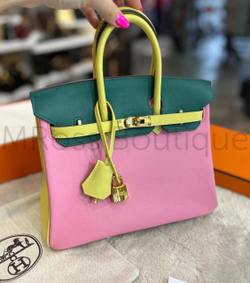 Цветная сумка Hermes Birkin 25 ручной работы