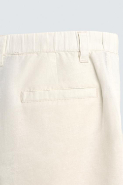 ZARA ШОРТЫ REGULAR FIT ИЗ КОНОПЛИ И ХЛОПКА, БЕЛЫЙ