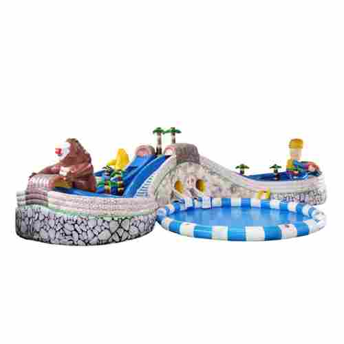 Надувной наземный аквапарк «Охотник и медведь» с тремя бассейнами, 30*30*7,4 м