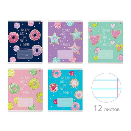 Тетрадь А5 12л лин. Альт "Сладкое настроение" выб. УФ-лак, конгрев