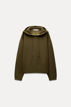 ZARA ОДНОТОННЫЙ СВИТЕР, ХАКИ