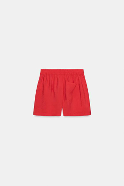 ZARA СВОБОДНЫЕ ШОРТЫ С ЭЛАСТИЧНЫМ ПОЯСОМ, КРАСНЫЙ