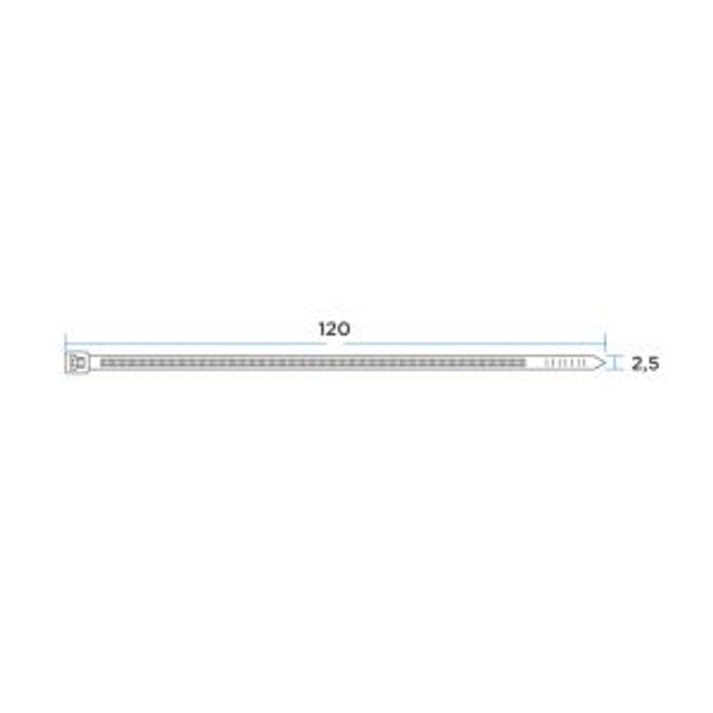 Стяжка кабельная нейлоновая 120x2,5мм, черная (100 шт/уп) REXANT