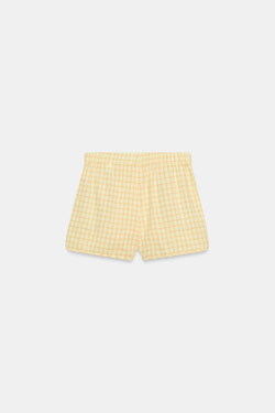 ZARA ШОРТЫ В КЛЕТКУ, ЖЕЛТЫЙ