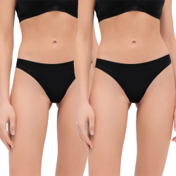 Женские трусы бразилиана набор из 2 штук (черные) Emporio Armani EW000404_AF10891