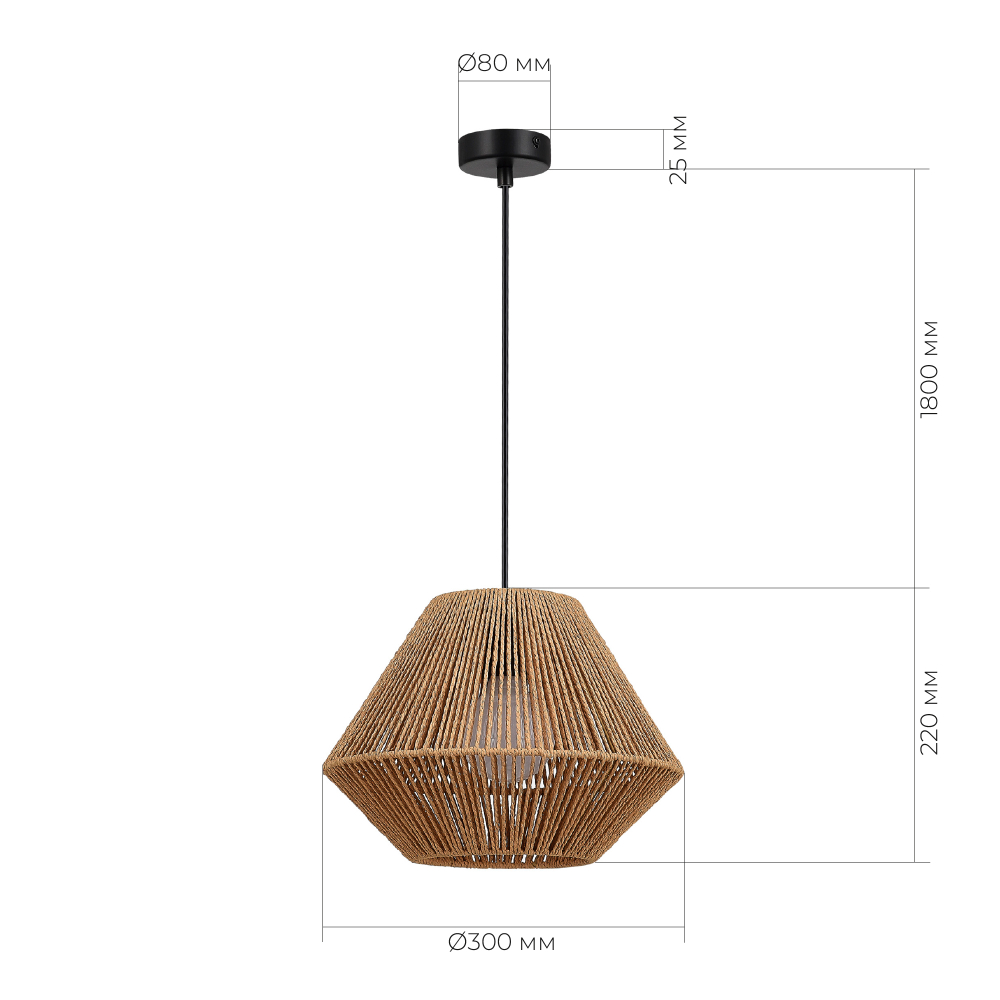 SLE6025-603-01 Светильник подвесной бежевый/черный E27 1*40W ETTAN