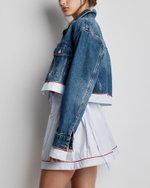 Джинсовая куртка с деталью из хлопка синий