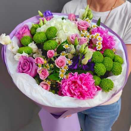 Авторский букет в розовой гамме