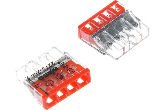 Клемма Wago Cu/Al 4*2,5 с пастой красная 22615