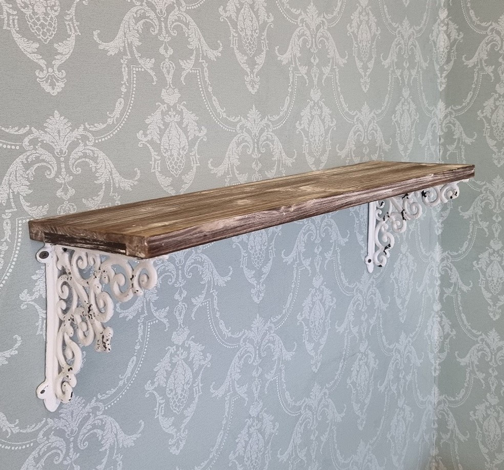 Полка "Белые кружева" 60x20x23см Дерево,металл
