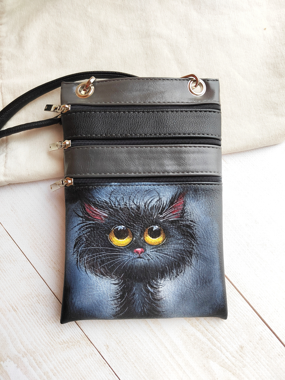 Сумочка авторская "Чёрный кот"