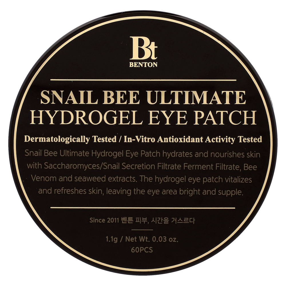 Benton, гидрогелевые патчи для глаз, Snail Bee Ultimate, 60 шт.