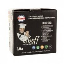Кастрюля со стеклянной крышкой TimA Шеф К301IС, 3 л